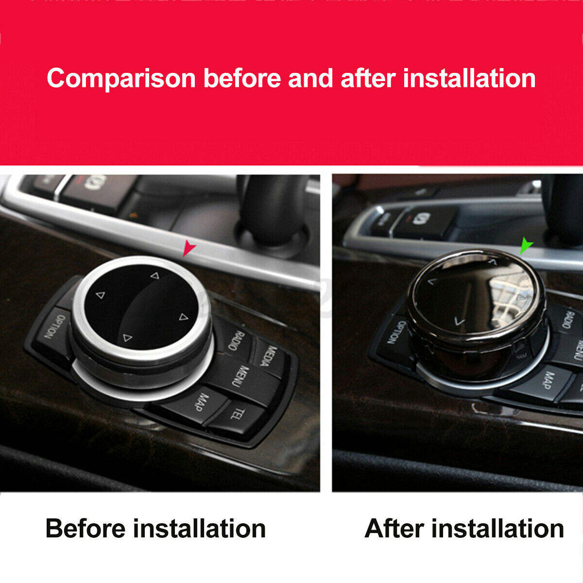 Ceramic black Car Multimedia Button Knob Cover For BMW Mini Cooper  â—