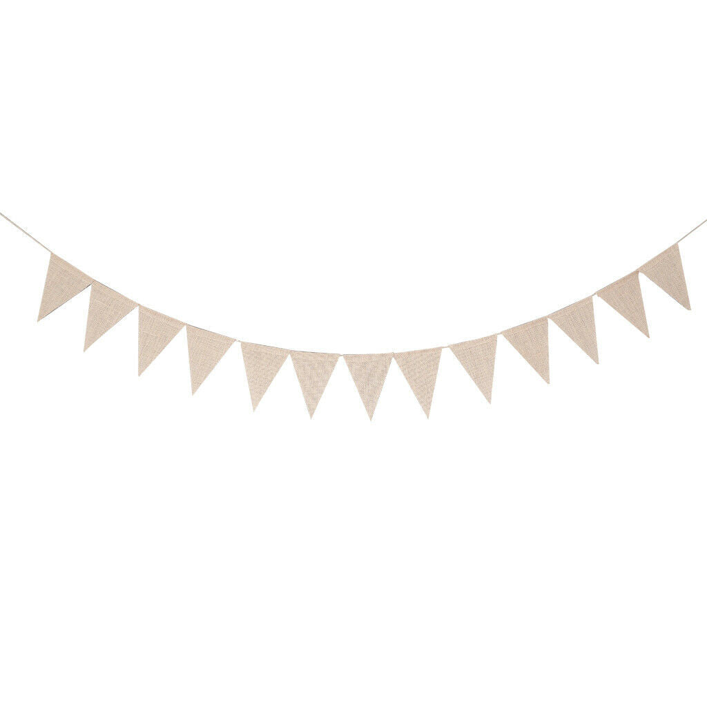 3 Meter Burlap Banner Bunting Pennants 6.5'' x 5.1''