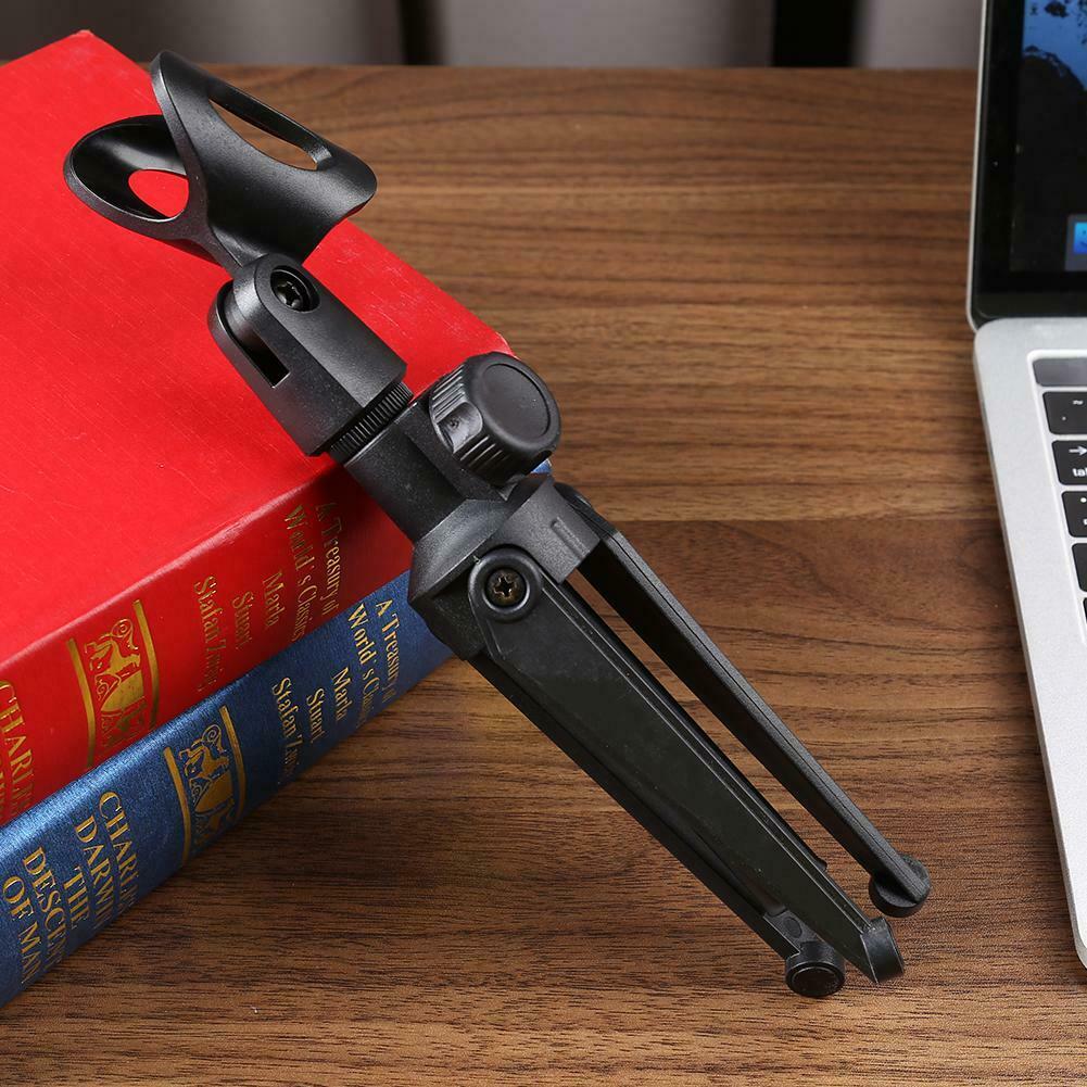 Adjustable Desk Capacitive Microphone Stand Foldable Tripod MIC Holder w/Clip