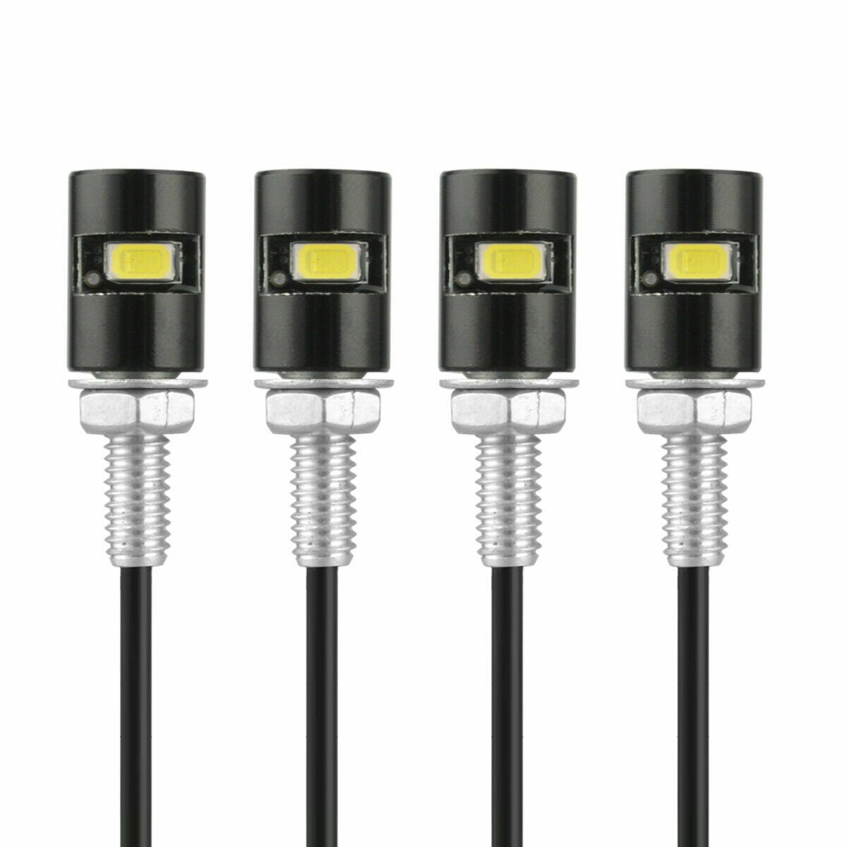 4Pcs Universal Motorcycle Car SMD LED License Plate Light Screw Bolt Lamp Bulbs