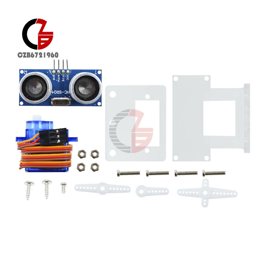 HC-SR04 SG90 Servo Ultrasonic Ranging Module & Car Mounting Bracket Kit