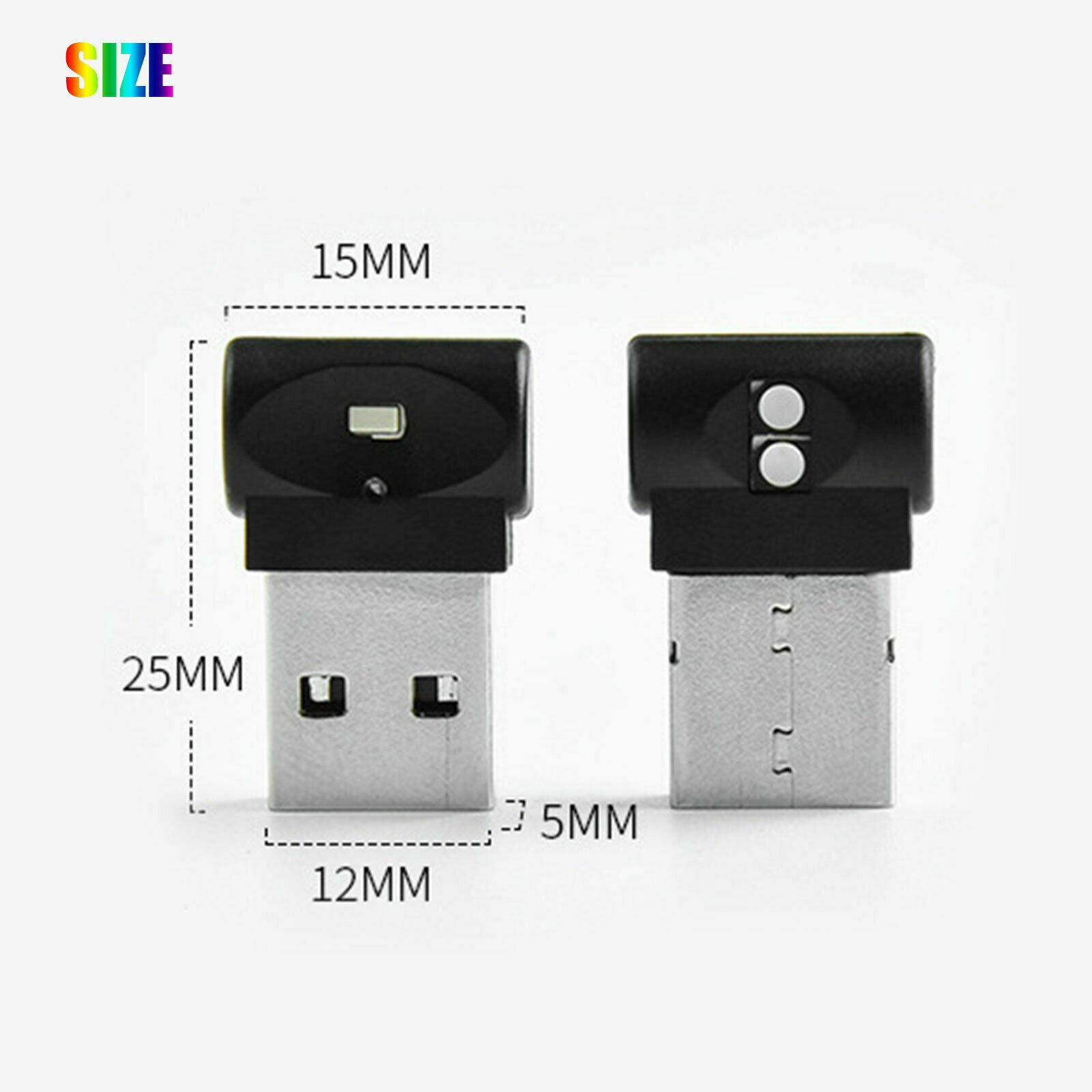 3x Mini USB RGB LED Car Interior Light Touch Key Neon Atmosphere Ambient Lamps