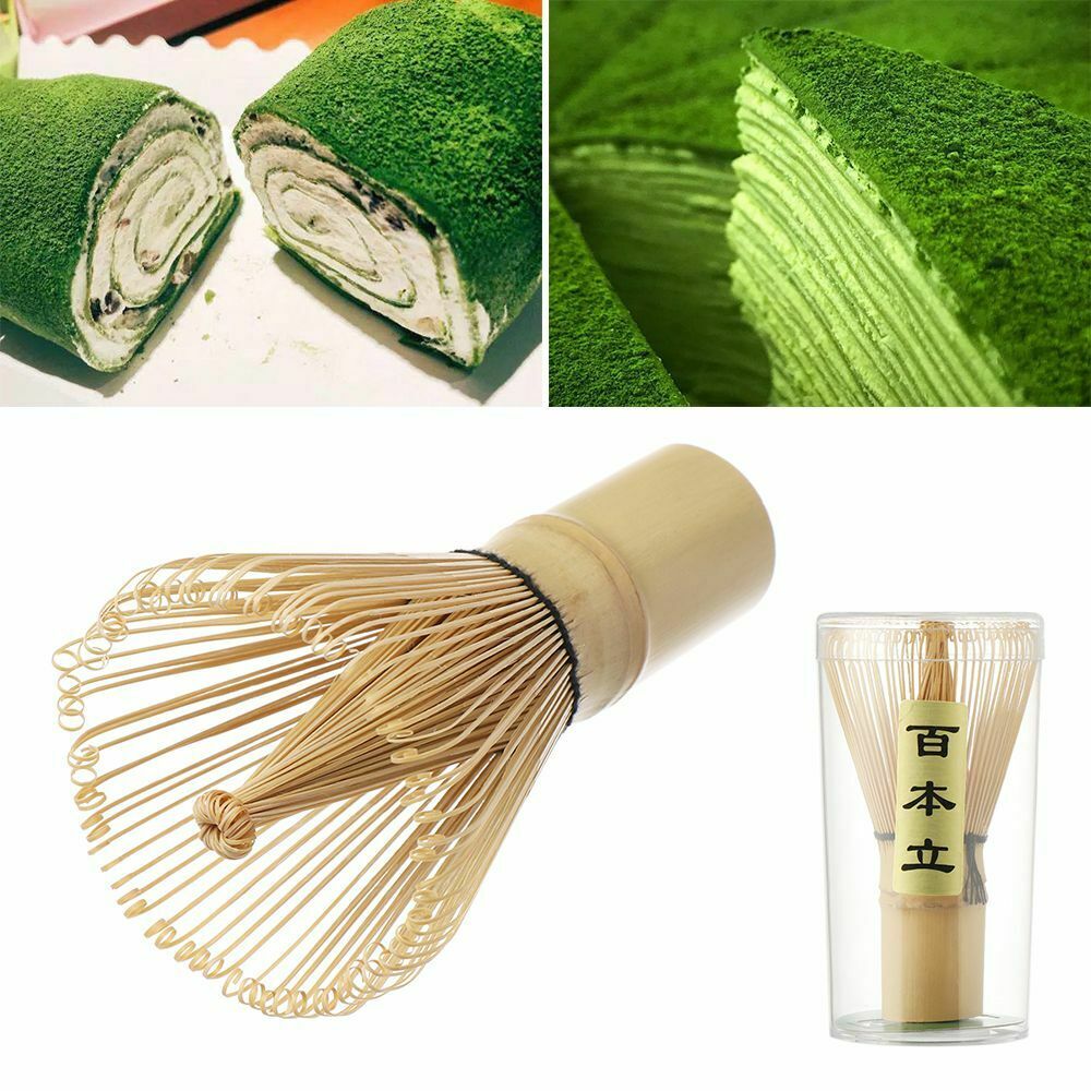 2PCS Home New Kitchen Grinder Matcha Green Tea Powder Whisk Bamboo Brush