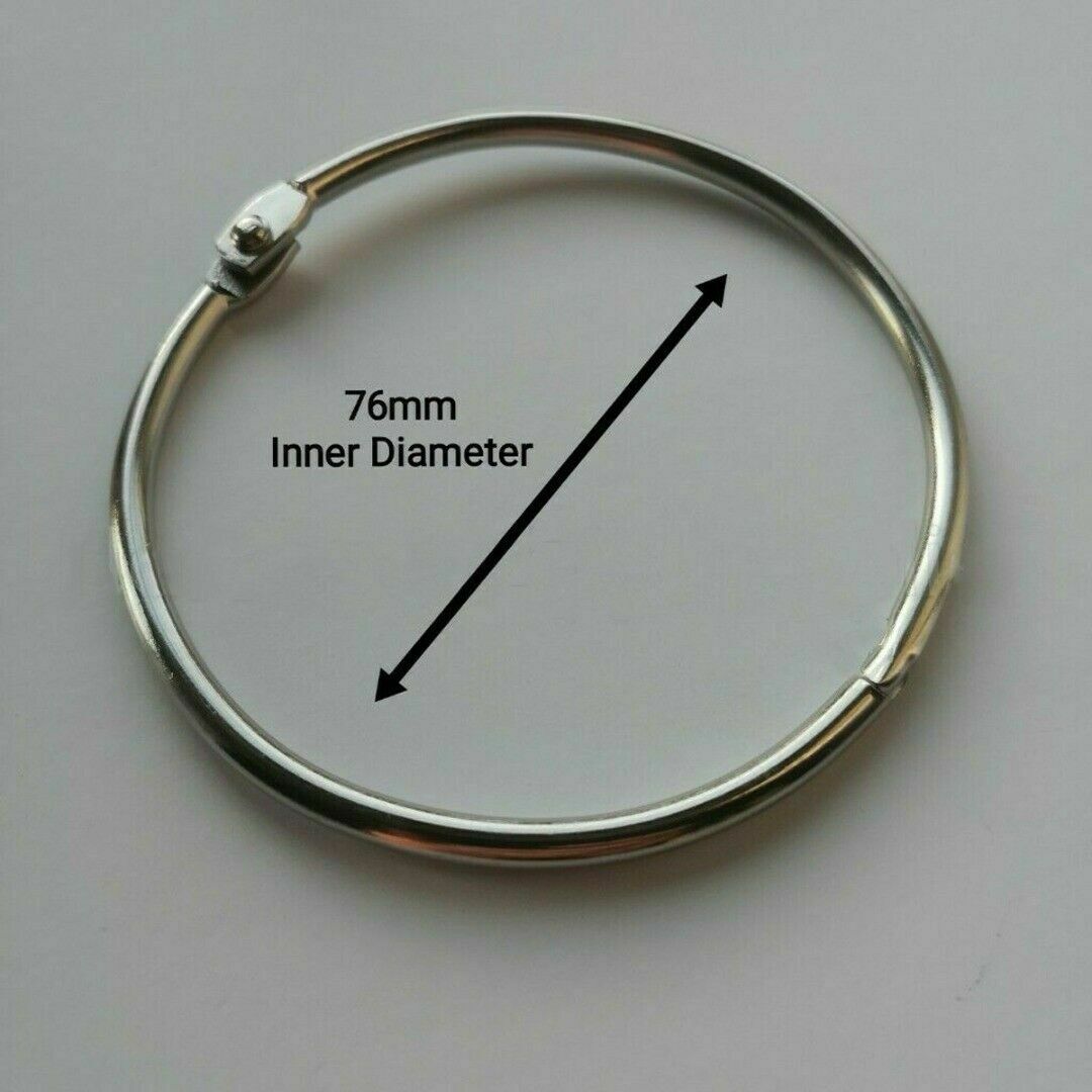 Extra Large Hinged Keyring Keyfob Split Ring Key Ring Jailers Fob 76mm Diameter