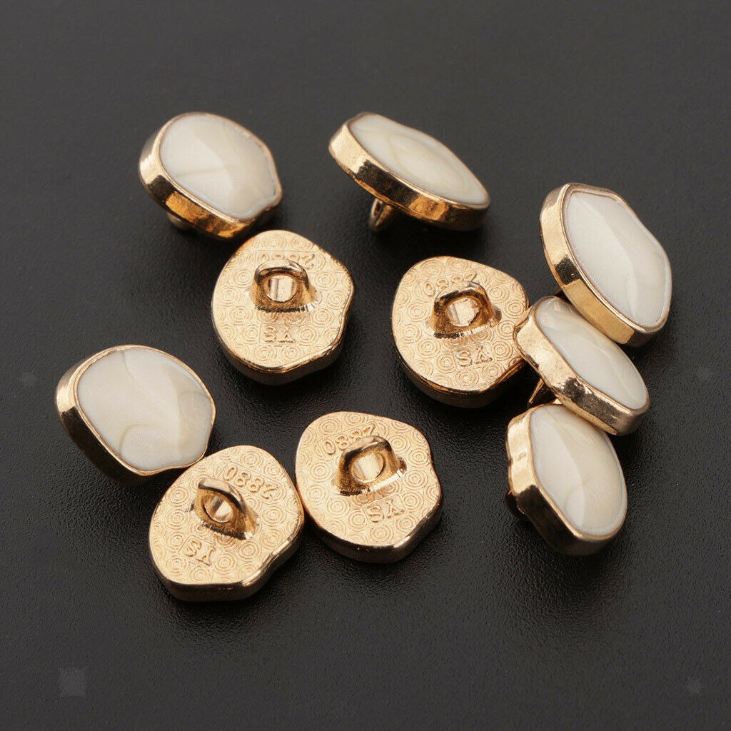 10Pc Marble Enamel Shank Buttons Metal Shank for Sewing Embellishments DIY Craft