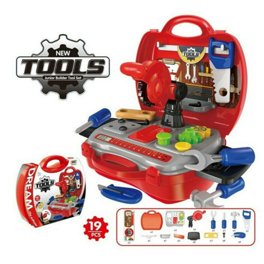 Drill Tool Box Set Toys Children Kids DIY Builders Building Construction A2