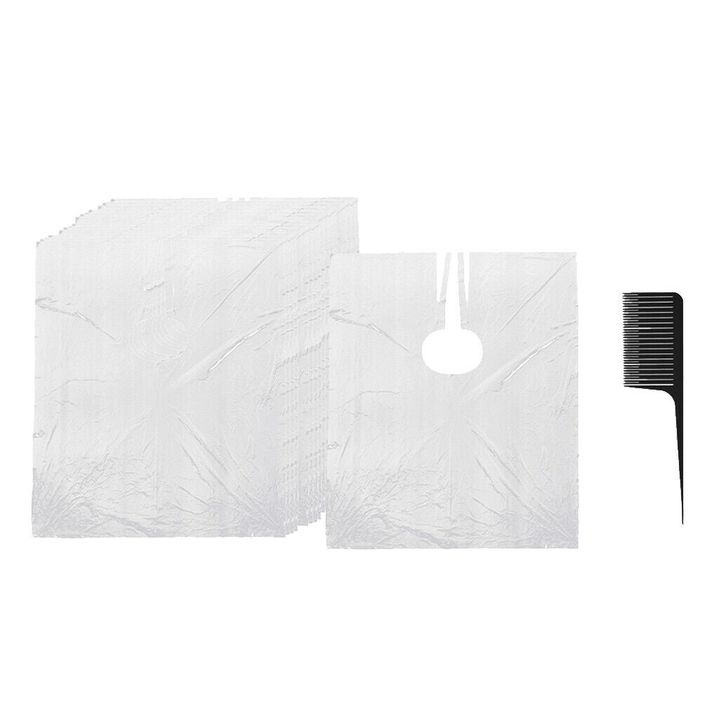 Bulk 100pcs Disposable Hair Cutting Capes Shop Cloth Apron w/ Hair Combs
