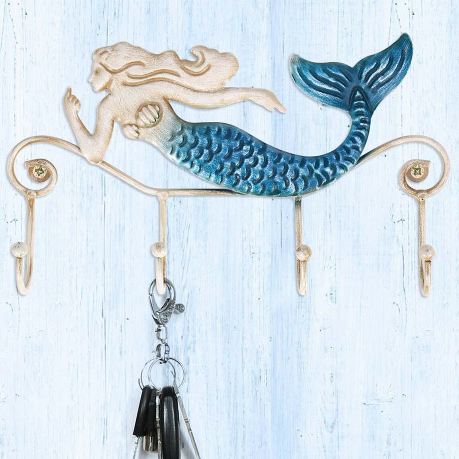 Key Holder Hooks House Storage Wall Mounted Rack for Mudroom 23x3x13cm