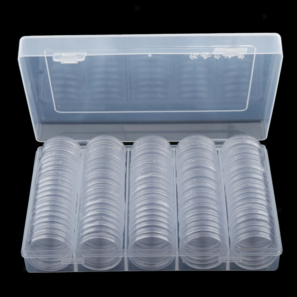 Clear Collector's Case of Coins Display Storage Box