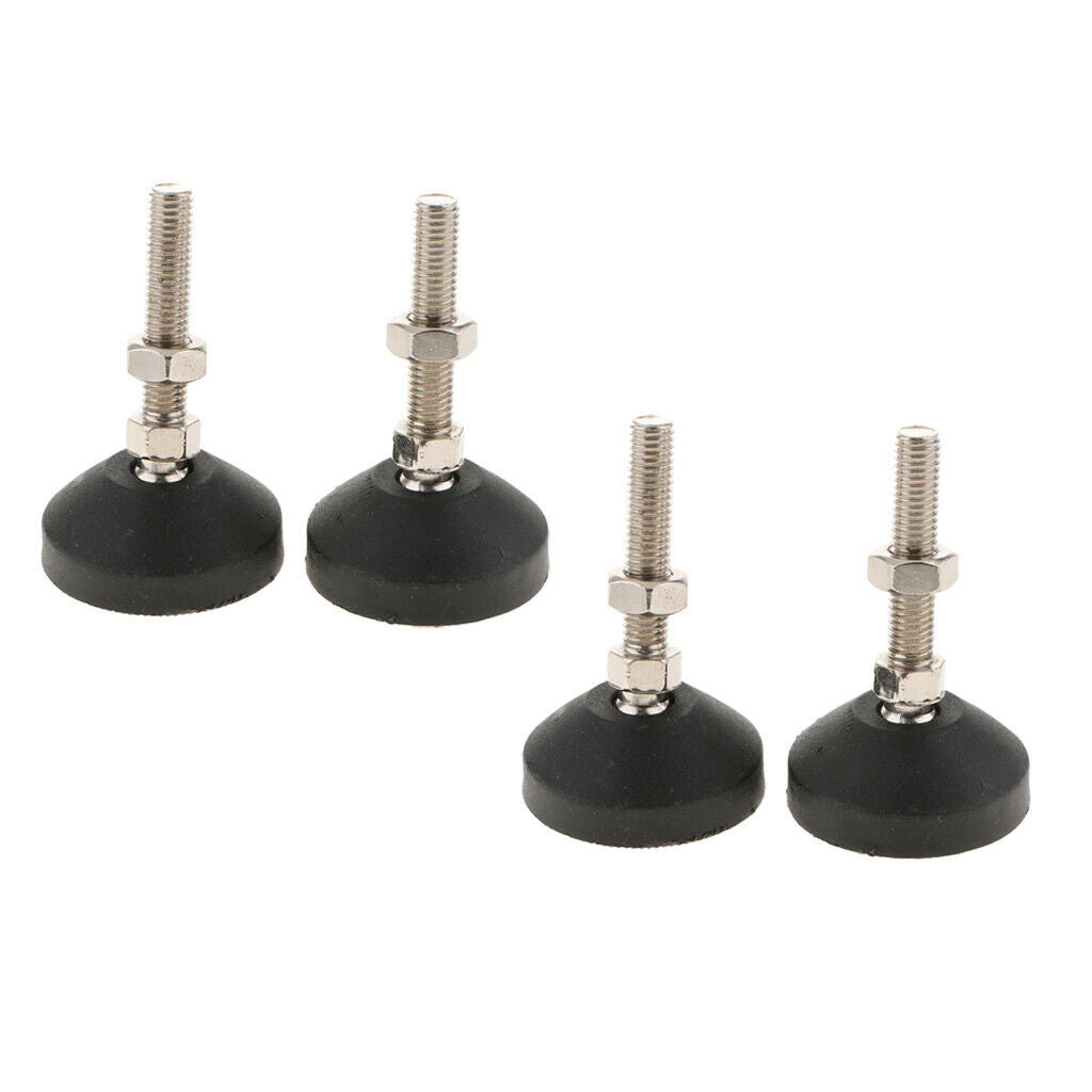4x Carbon Steel Adjustable Furniture Leveler Leveling Feet 50mm 50-M10x50mm