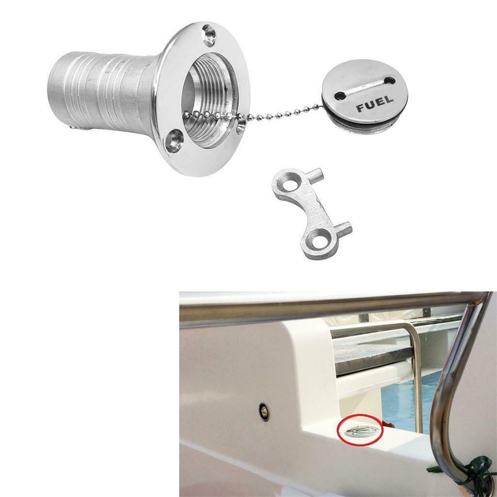 38mm Boat Gas Fuel Tank Deck Fill Filler Assembly - Marine Stainless Steel