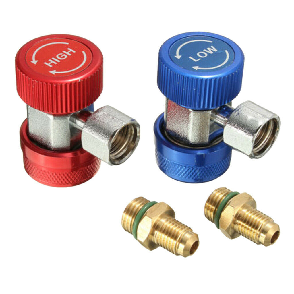 2 lot R134A Quick Coupling Adapters High and Low A/C Manifold Auto Gauge