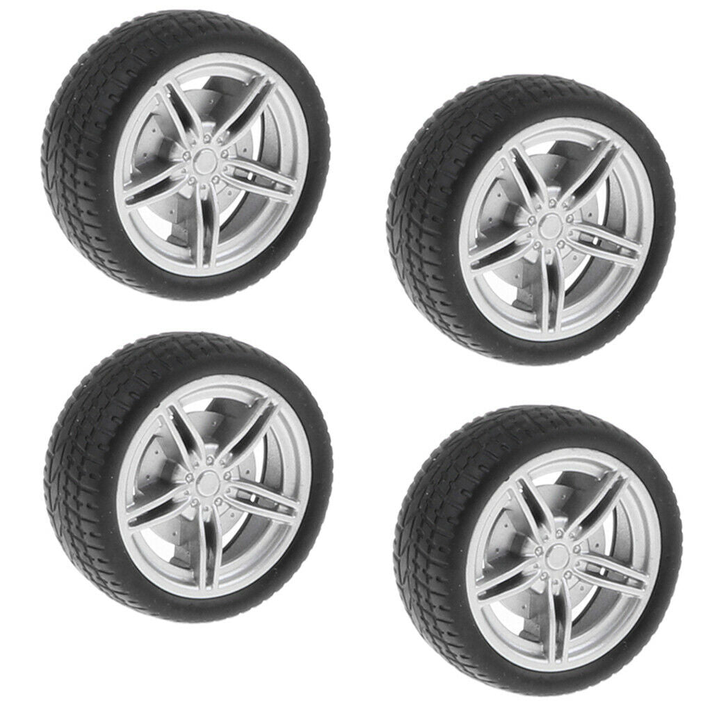 4 Pieces 1.57 Inch Soft Rubber Tyres for RC Drift Car Kits Spare Parts