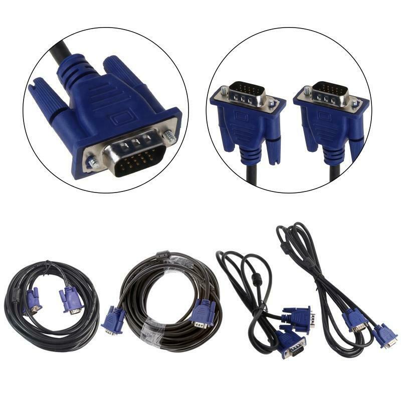 1.35m VGA 15 Pin Male To Male Extension Cable For PC Laptop Projector HDTV
