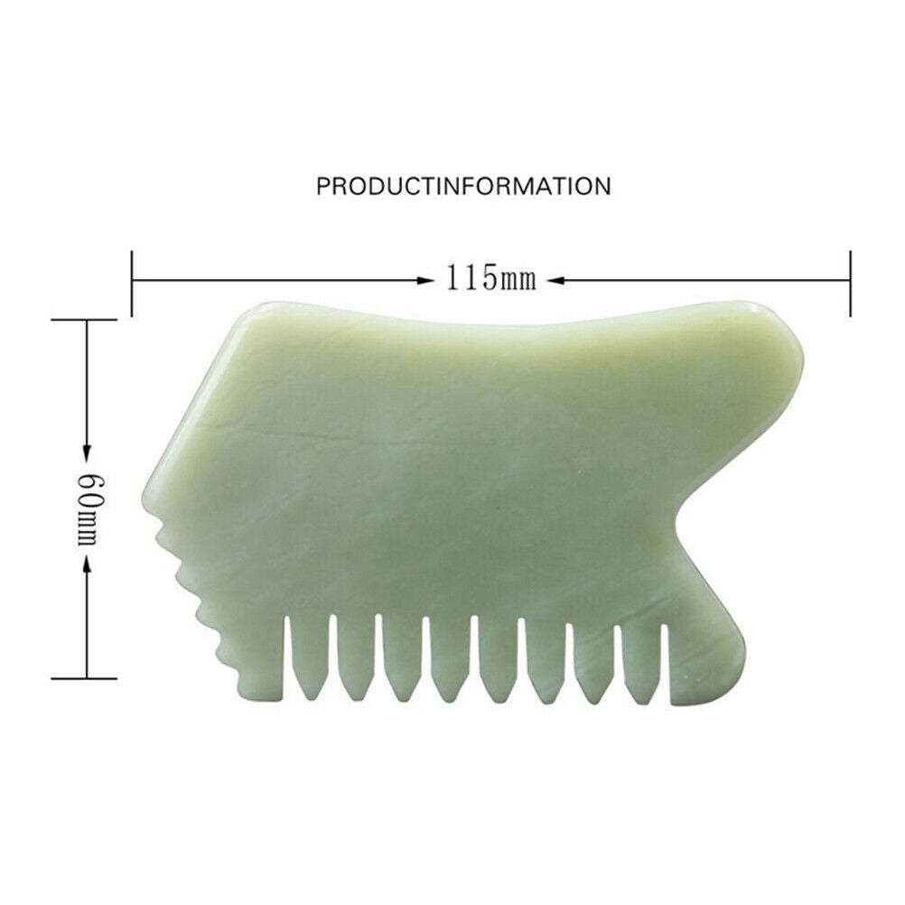Jade Stone Comb Spa Acupuncture Foot Care Scraping Scalp Massage Comb Hair Comb