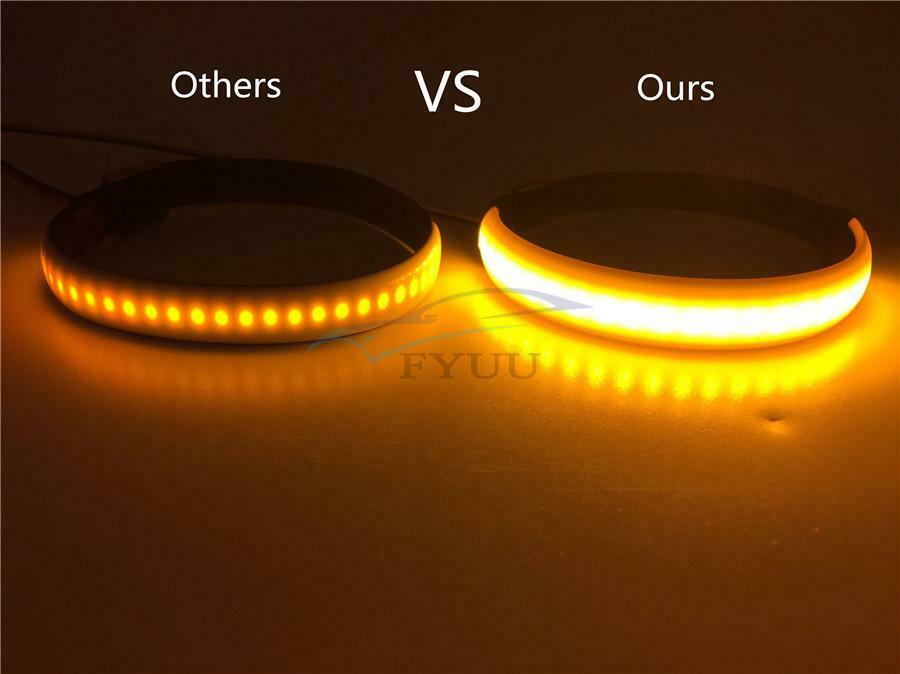 2 Pieces Universal Waterproof Motorcycle 120°LED Fork Light Strips Turn Signal
