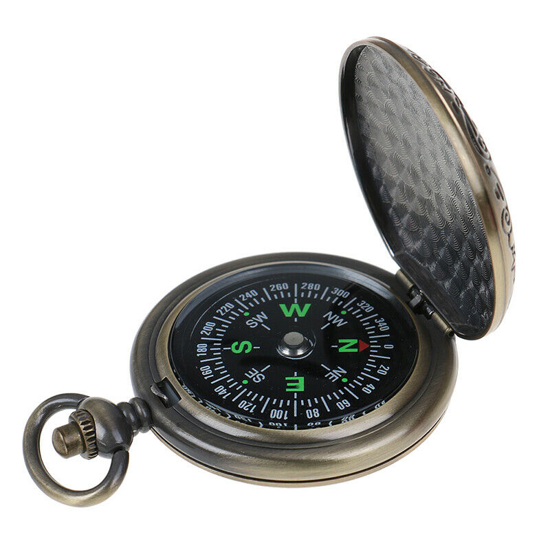 Retro Pocket Watch Compass Outdoor Tools Hiking Adventure Camping Equipme,nJ XC