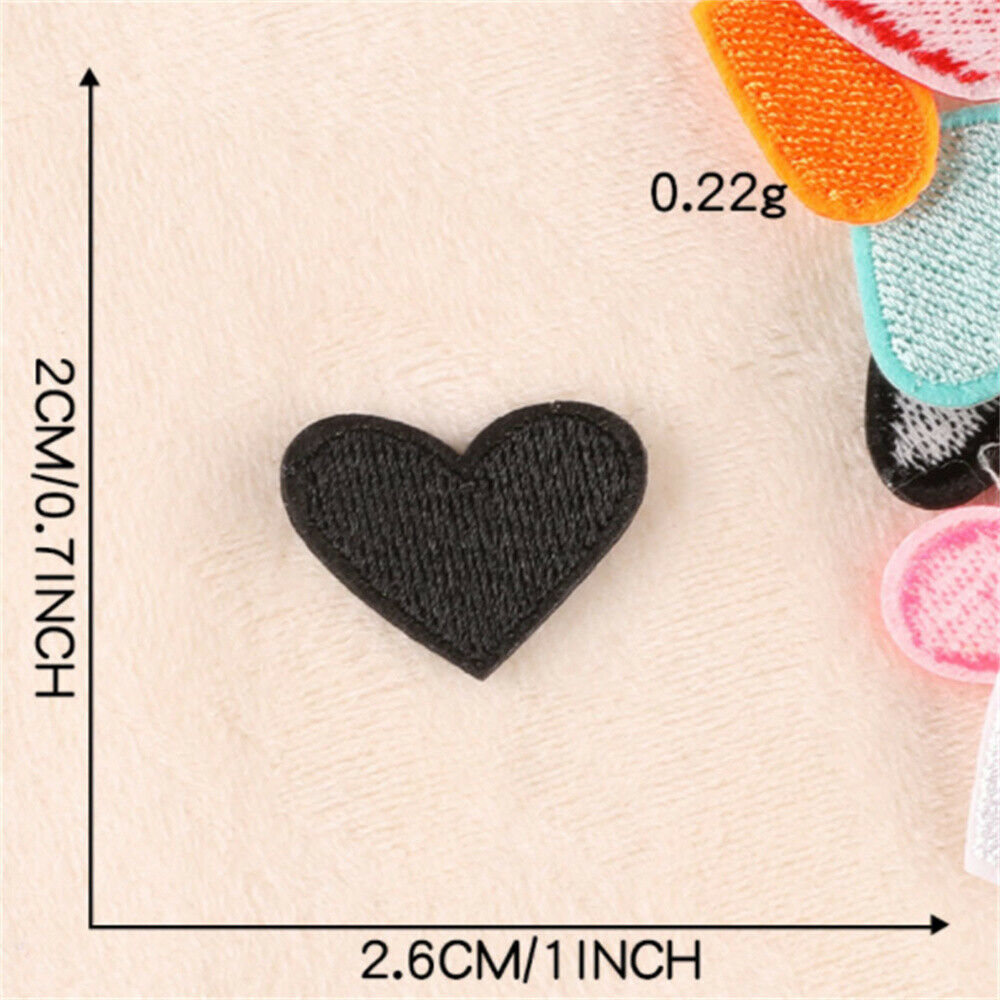 20 Mix Lot Sew On Patches Fabric Hearts For Crafts Embellishments Decors 20x26mm
