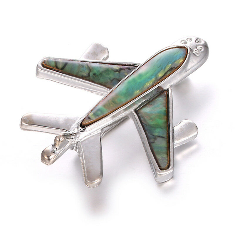 Airplane Aircraft Plane Brooch Pin Shell Shirt Collar Lapel Brooch Jewelry GY1