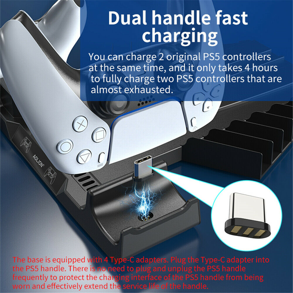 PS5 Controller Charger Dock Stand Earphone Disc Storage Bracket For PlayStation5