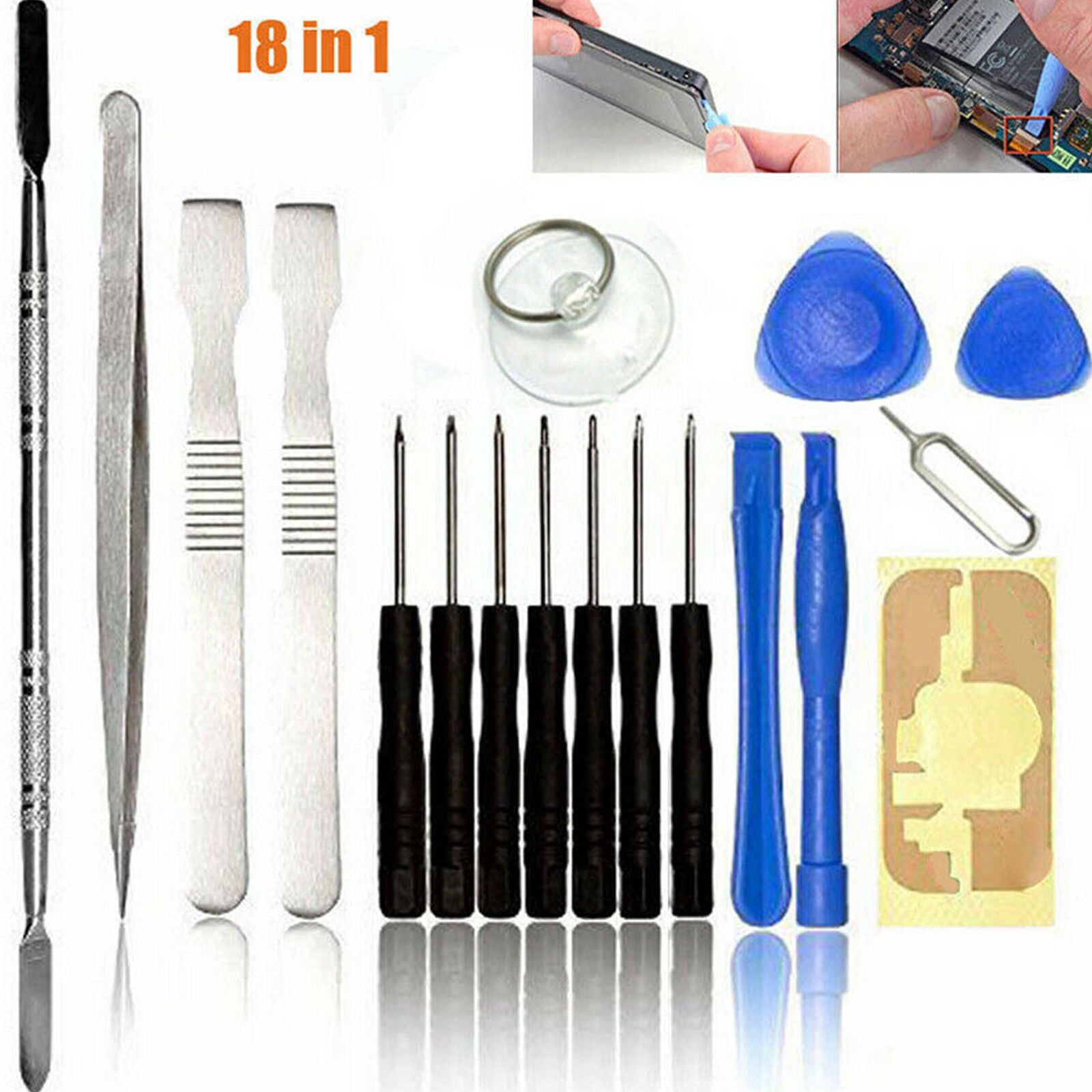 19 in1 Phone Repair Tool Tweezers Spudger Pry Screen Opening Screwdriver Tools