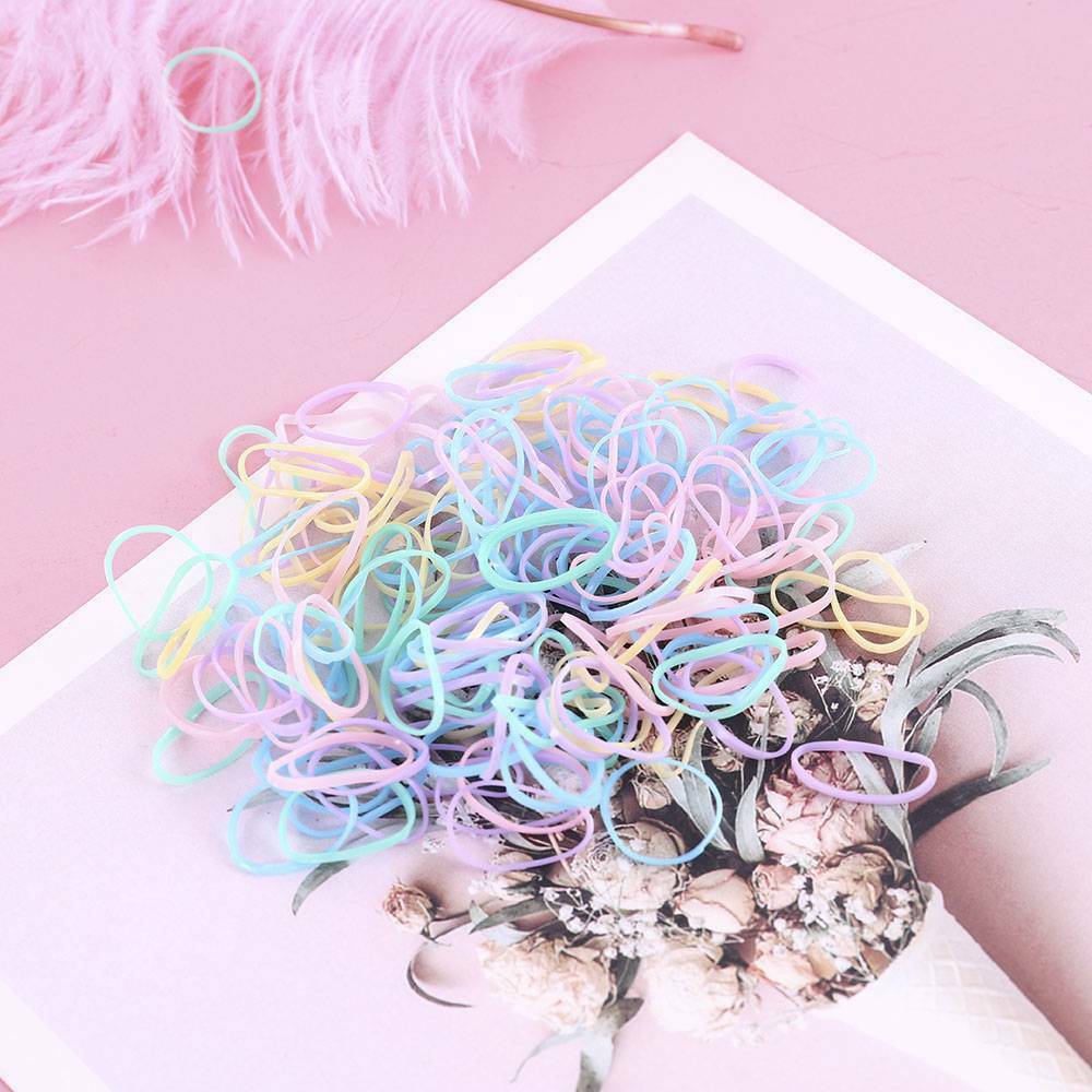 Full Set 220Pcs Candy Colors Girls Kids Hair Clips Rope Ponytail Holder Hairclip