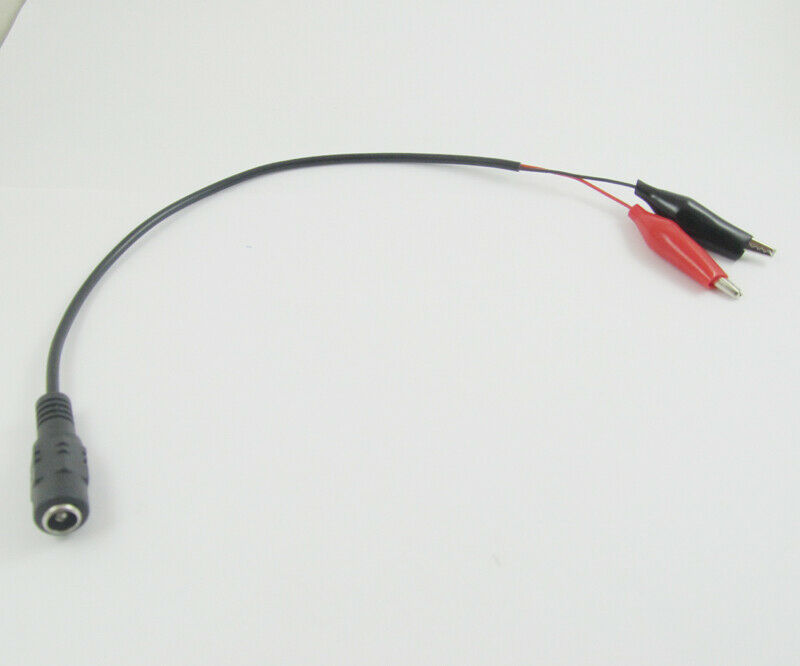 5pcs 5.5x2.1mm DC Power Female Jack to Dual Alligator Clip Test CCTV Cable