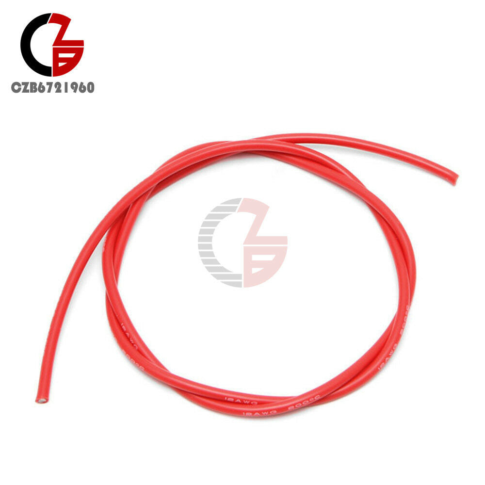 Red + Black 12AWG Gauge Wire Silicone Flexible Copper Stranded Cable for RC