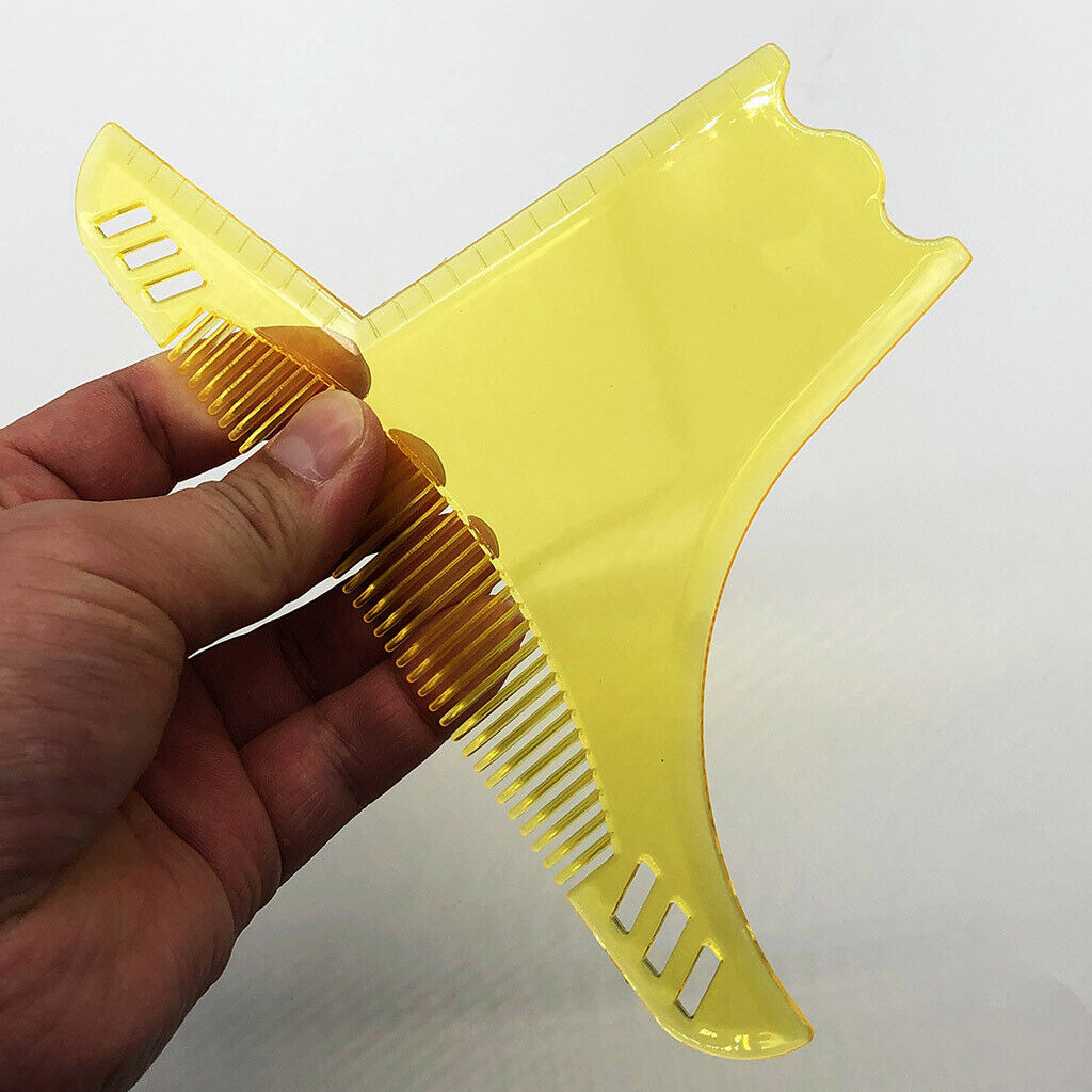 Portable Beard Shaping Ruler Template Beard Combs Trimmer Razors Yellow