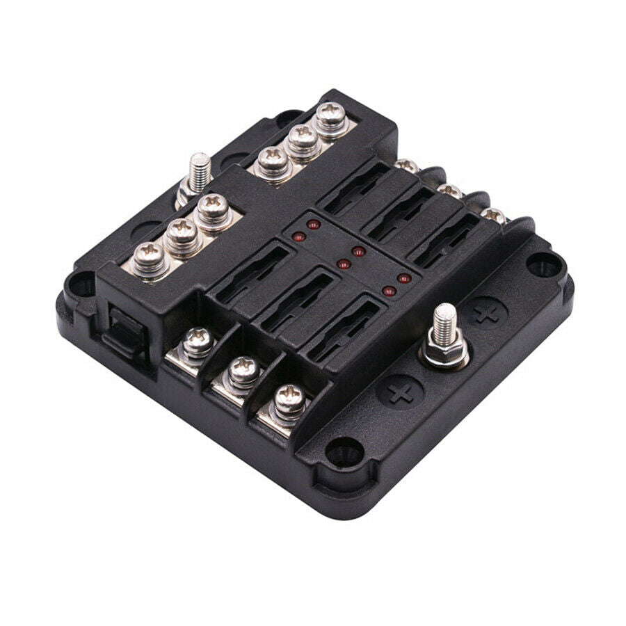 6 Way Fuse Box  Circuit Standard Blade Block Holder 12V-32V Car Boat Waterproof
