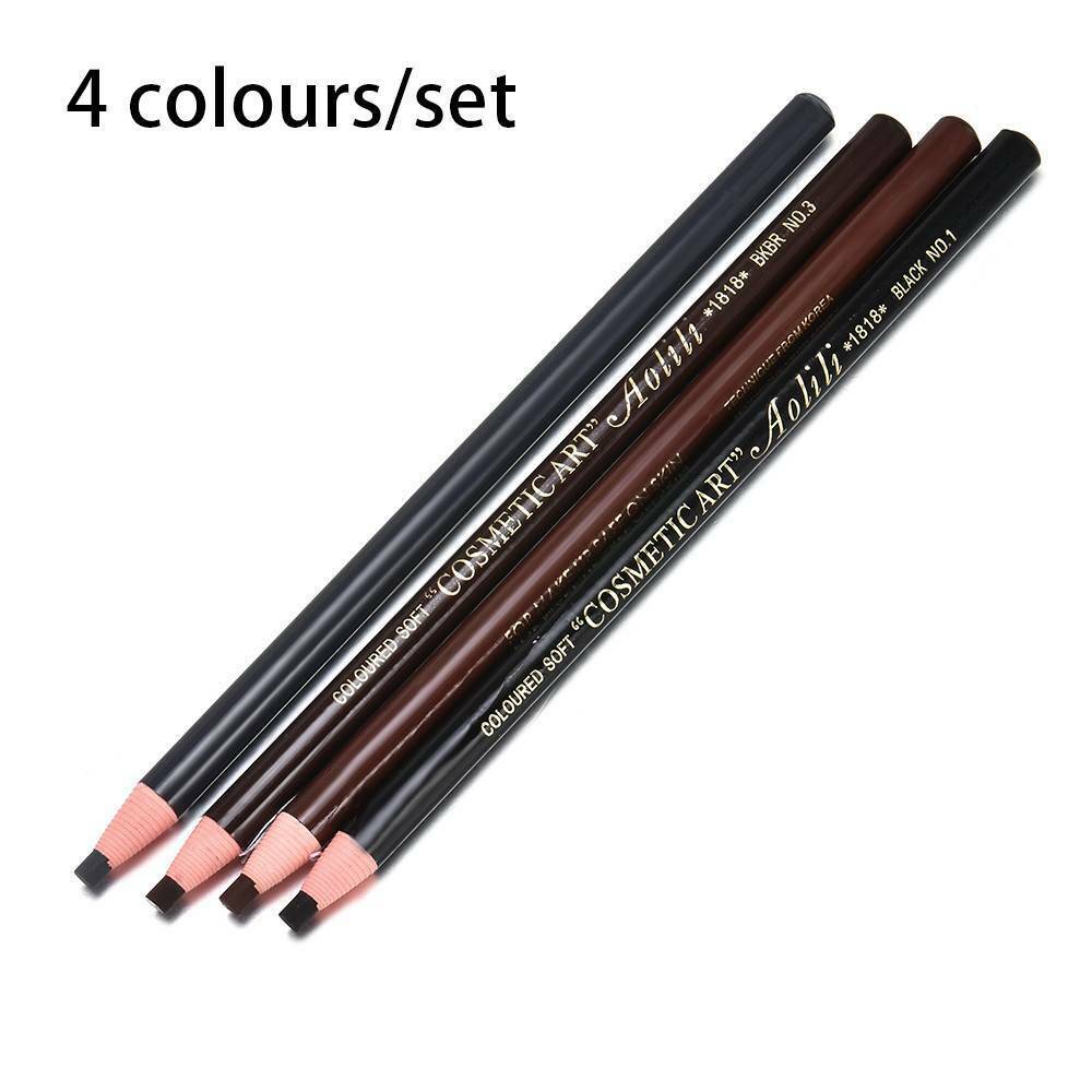 4pcs/set Microblading Tattoo Eyebrow Pencil Long Lasting Eye Brow Makeup Pencil~