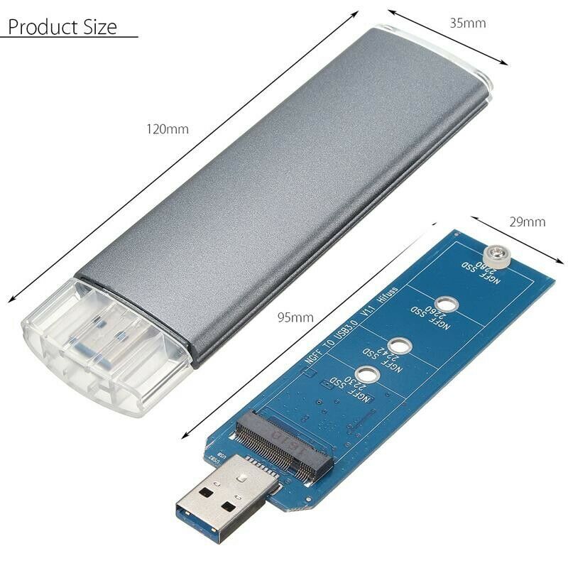 M.2 Ngff Ssd Sata To Usb 3.0 Converter Adapter Case External Enclosure StorageP7