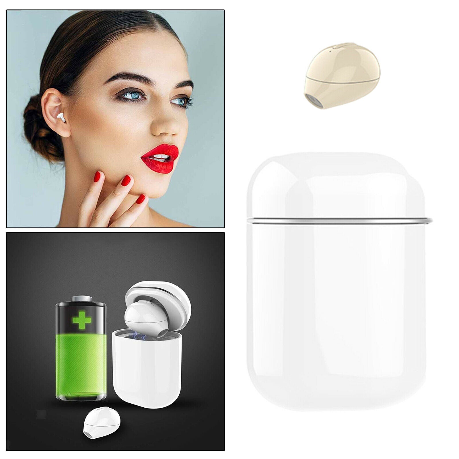 Mini Wireless Earbud Hidden Small Bluetooth 5.0 Headphone Earpiece Hands-Free