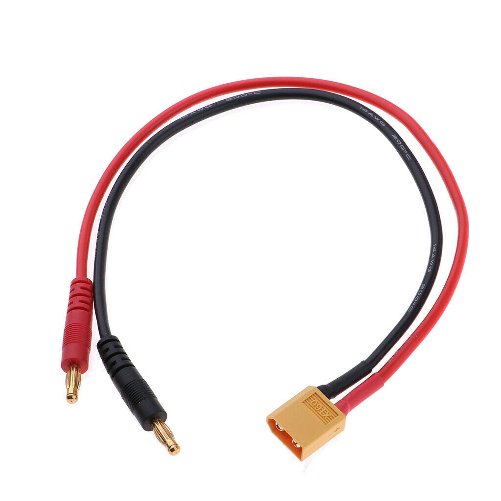 4mm Banana Plug Connector to XT60 Charger Cable 14AWG RC B6AC B6 Battery Charge