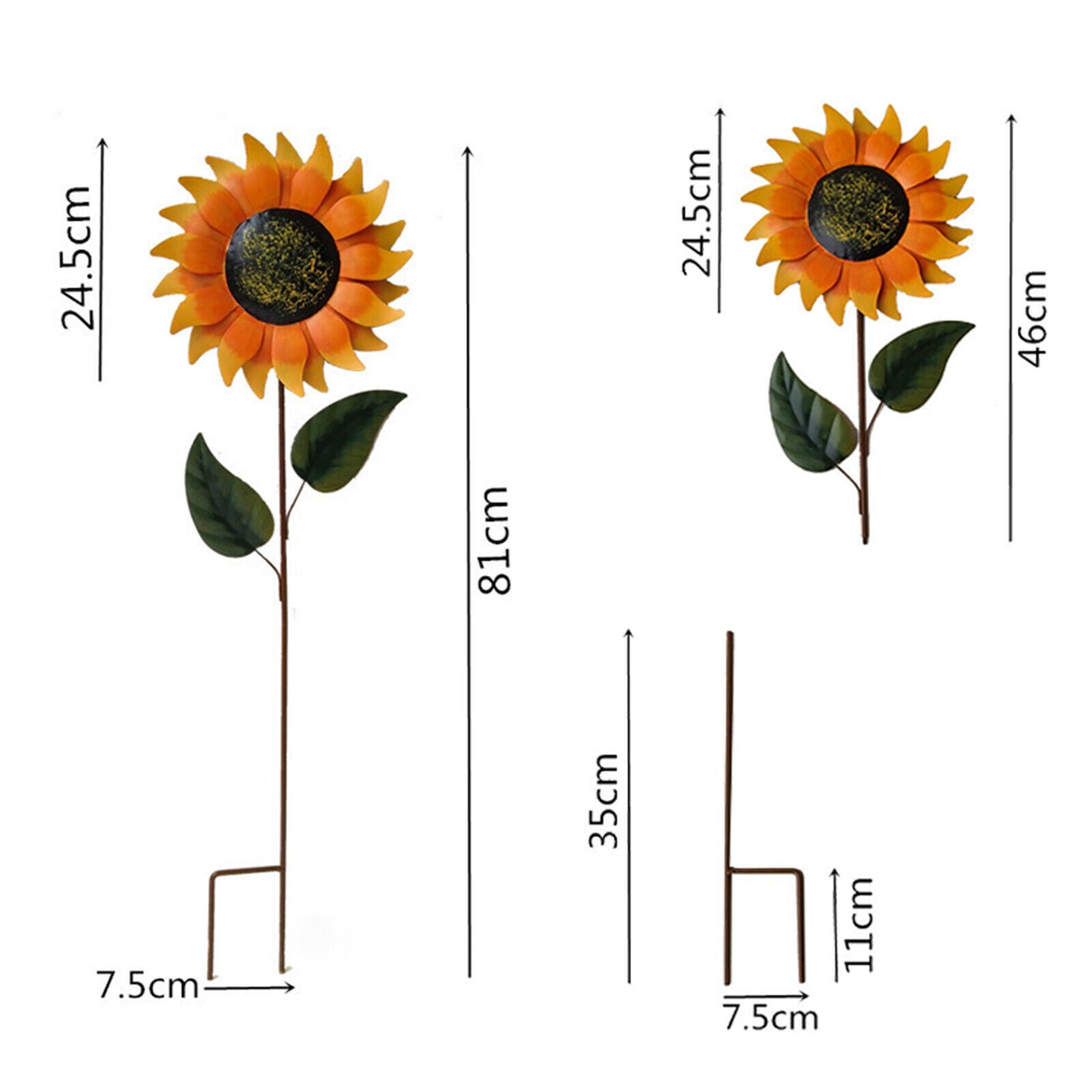Sunflower Stake Stick Garden Yard Lawn Patio Landscape Ornaments Art Craft