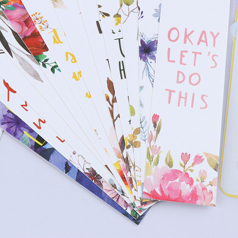 1Box Flowers Bookmarks Message Cards Book Notes Paper Page Holder Station.l8