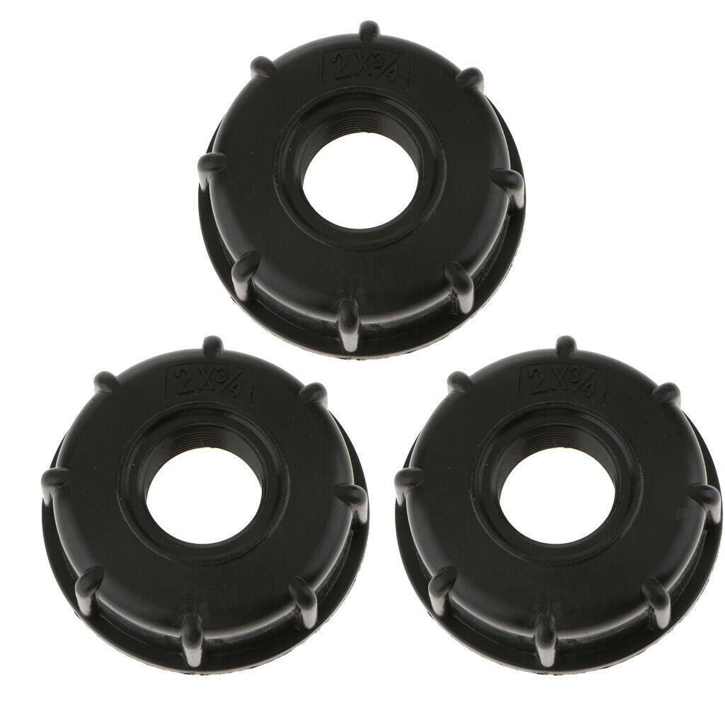 3pcs IBC Fitting Barrel   Fits Coarse 60mm Threaded Outlets to 3/4 Inch BSP