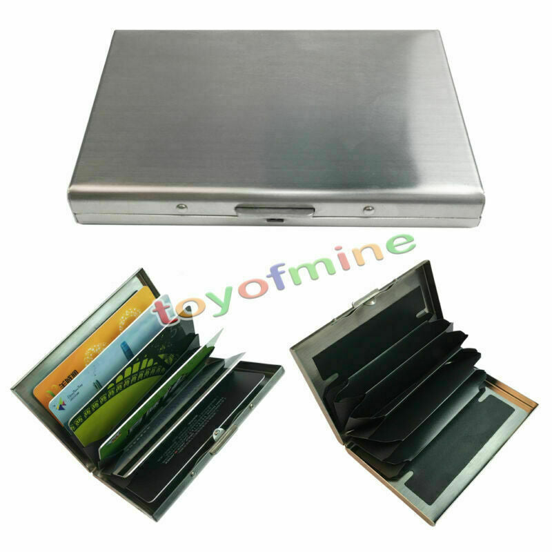 New Stainless Steel Business ID Credit Card Wallet Holder Metal Pocket Case Box