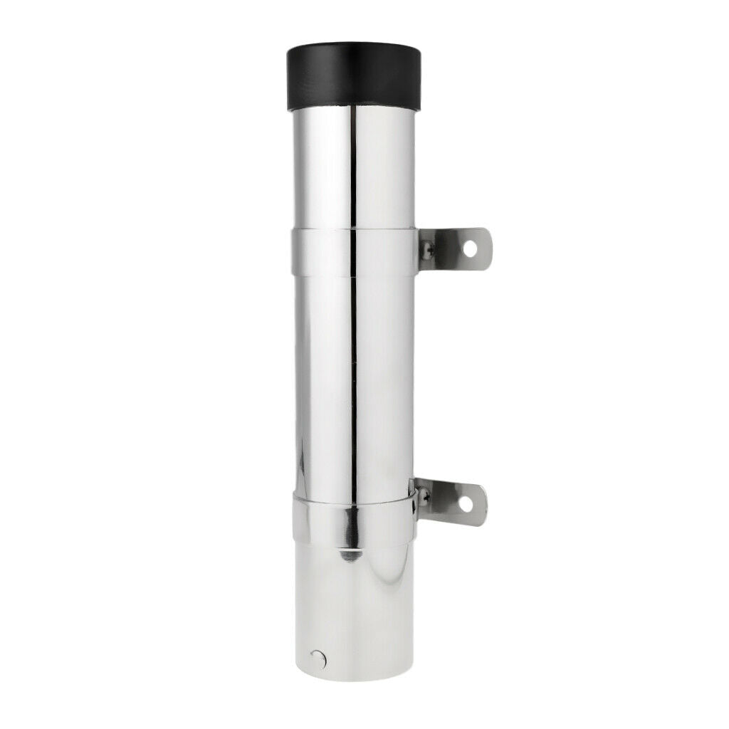 Marine Stainless Steel Side Mounted Fishing Rod Holder Black Rubber Insert
