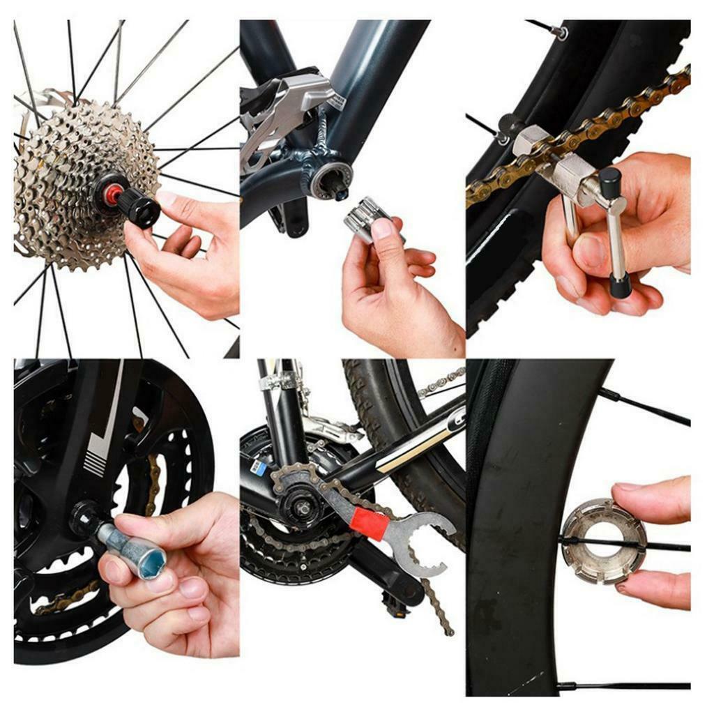6pcs Bike Chain Wheel Repair Tools Set Flywheel, Sprocket, BB Remover Chain Whip
