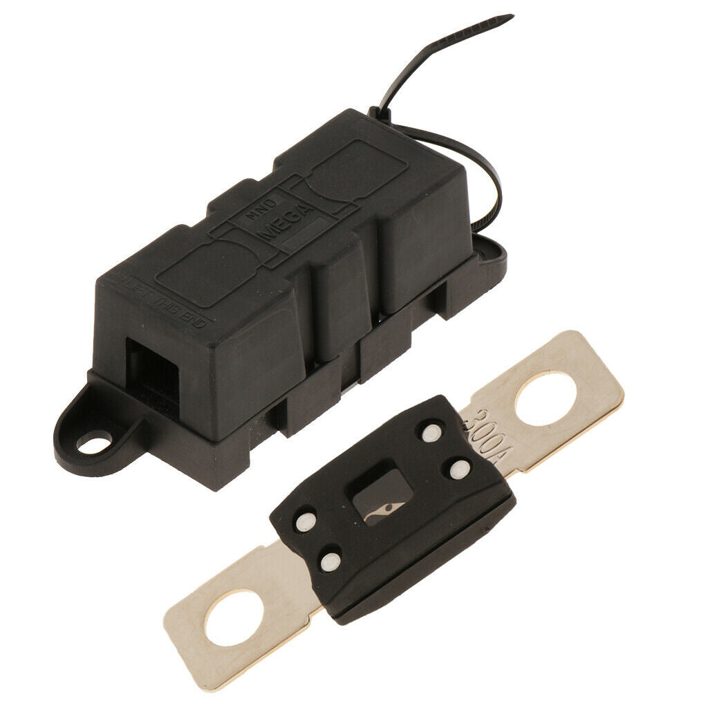 Down Mega Fuse 300A + Fuse Holder Box for Forklift, Marine, Truck, RV