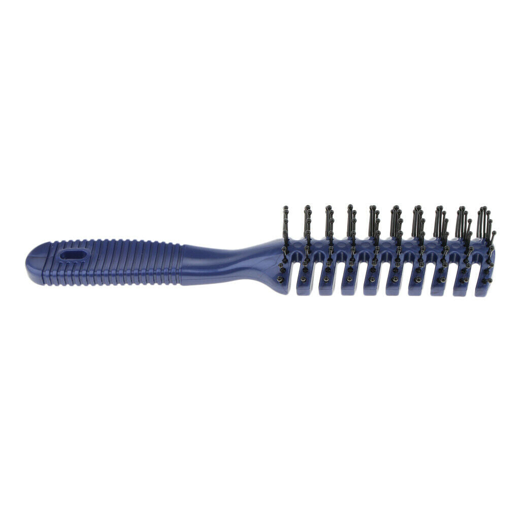 Plastic Styling Hair Brush Ribs Comb Anti-Static Salon Curly Hair Brush Blue
