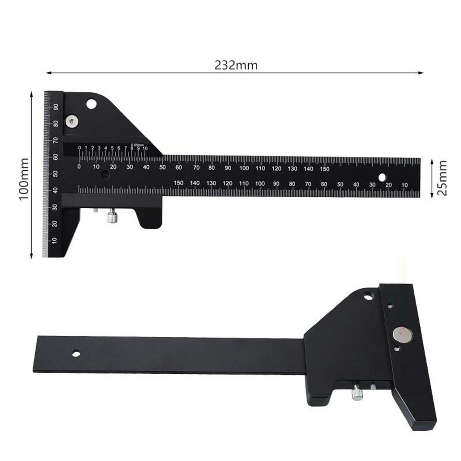 Precision Wood T Type Ruler Scribe Measurement Tool Wood Sliding