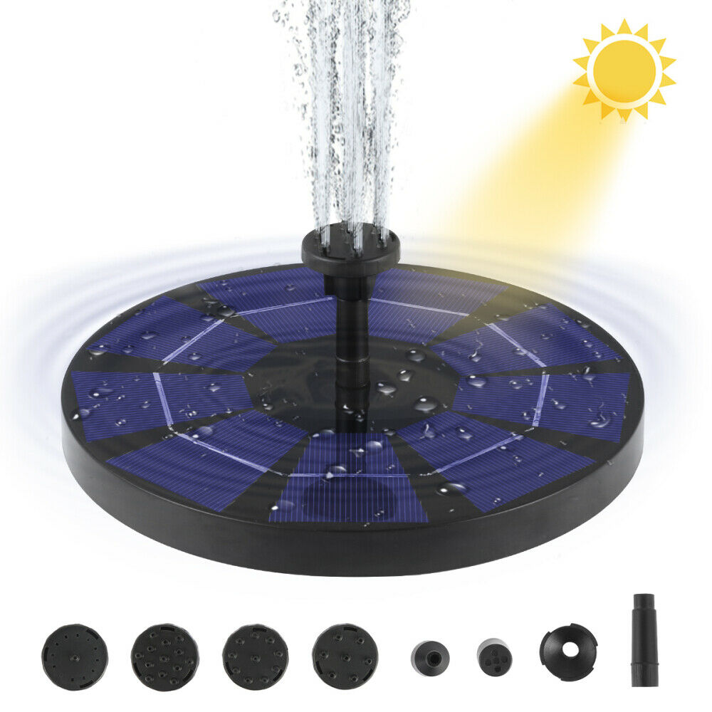 Solar Fountain Pump Solar Water Pump with 6 Nozzle for Birdbath Garden and Patio