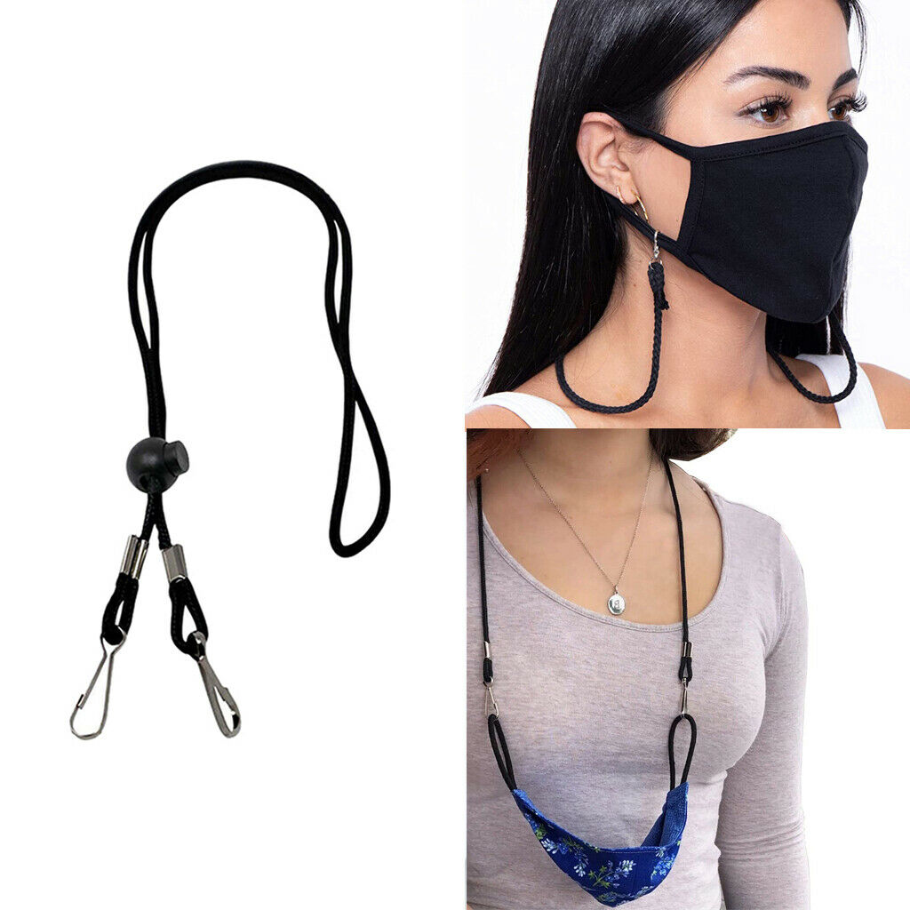 1 / 3Pcs Adjustable Neck Lanyard Chain Strap Holder Black 1Pcs