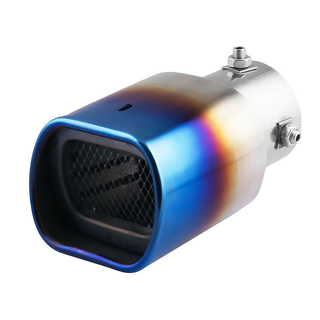 Car 63mm 2.5'' Inlet Stainless Steel Exhaust Tail Muffler Tip Pipe Blue