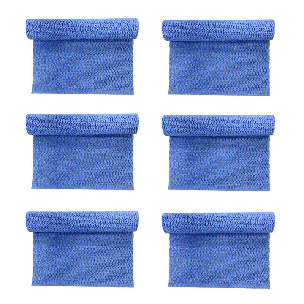 6pcs Anti-Slip Resistant PVC Kitchen Cupboard Non-Adhesive Shelf Liner Drawer