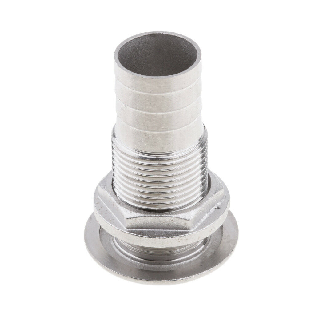 Marine Boat Thru-Hull Fitting Connector 316 Stainless Steel 1" Hose