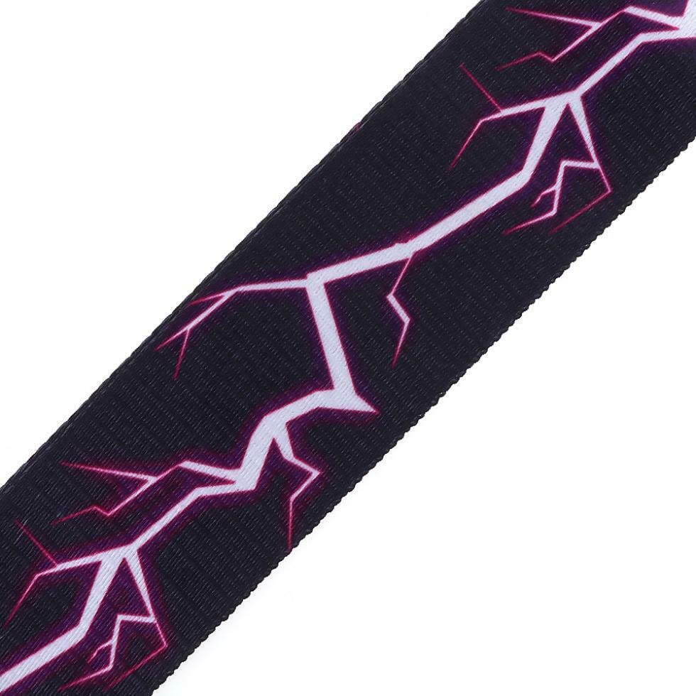Universal Printing Electric Bass Guitar Strap w/ Cool Purple Lightning Pattern