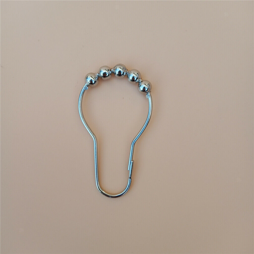Metal Roller Glide   Shower Curtain Hooks Decorative Bathroom Parts 12pcs